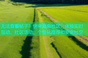 无法查看帖子？快来海角社区，体验实时互动、社区活动、个性化推荐和安全社交
