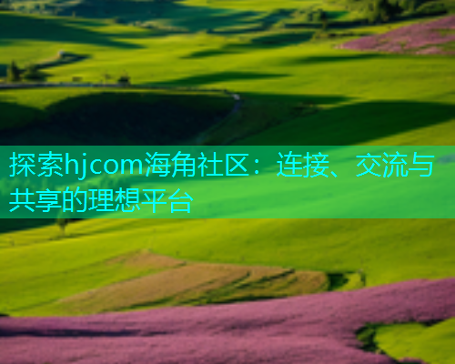 探索hjcom海角社区：连接、交流与共享的理想平台  第2张