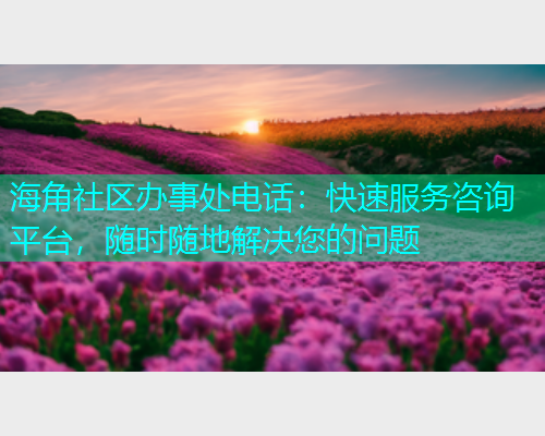 海角社区办事处电话：快速服务咨询平台，随时随地解决您的问题  第1张