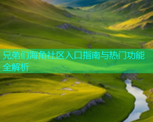 兄弟们海角社区入口指南与热门功能全解析  第1张